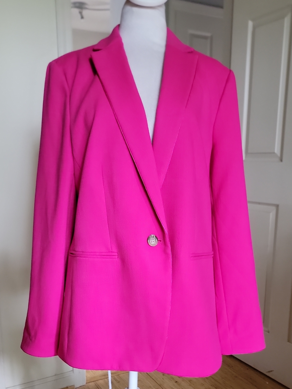 Ann Taylor Women's Bright Pink Single-Button Blazer